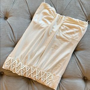White strapless top knit pattern
